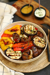 Grilled vegetables on a plate. Healthy food.
