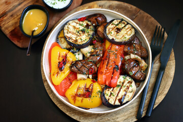 Grilled vegetables on a plate. Healthy food.