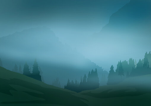 Nebel im Gebirge