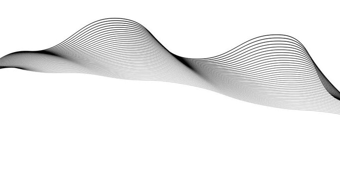 Curve wave seamless pattern. Thin line wavy abstract vector background. Curve wave seamless pattern. Line art striped graphic template. wave abstract lines stream 4K background loop