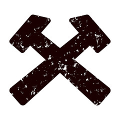 Grunge Hammers Icon Isolated on White Background.