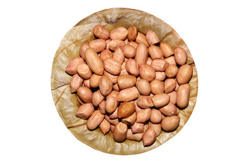 Peanuts on a Sal Tree Leaf Plate.