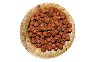 Chickpeas on a Sal Tree Leaf Plate.