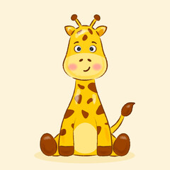 giraffe sitting on yellow background