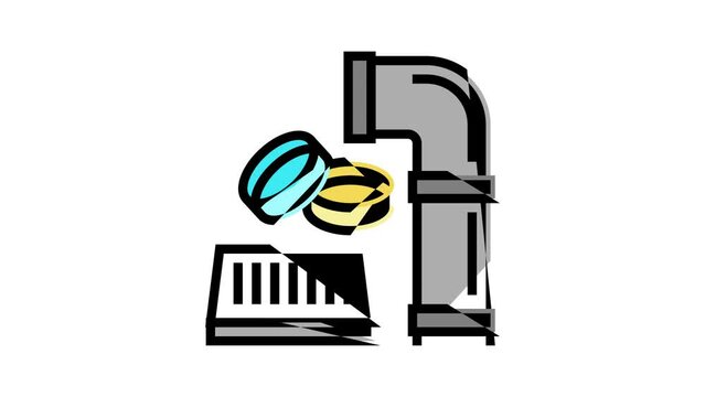 polyvinyl chloride thermoplastic color icon animation