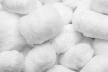 Soft cotton balls as background, closeup