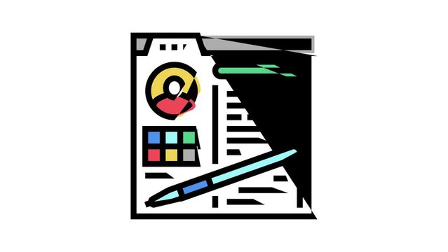 blog management color icon animation