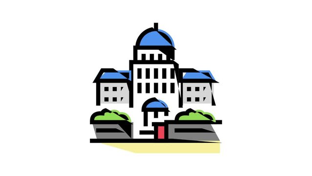 parliament state structure building color icon animation