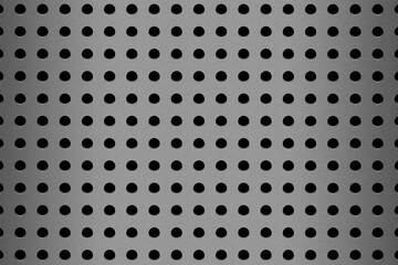 Clean and simple brushed aluminum surface illustration featuring a geometric arrangement of circular holes. Design element for websites, print and other graphics.