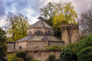 St Martin's church and its octogonal nave in autumn, Stoney Middleton, Peak District, England