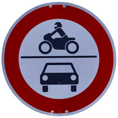 no motor vehicles sign isolated