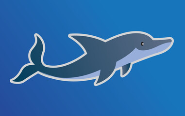 Blue Dolphin in Deep Sea