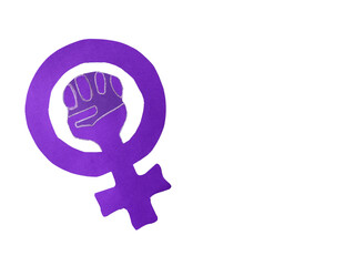 Representative symbol of feminism on transparent background