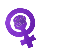 Representative symbol of feminism on transparent background