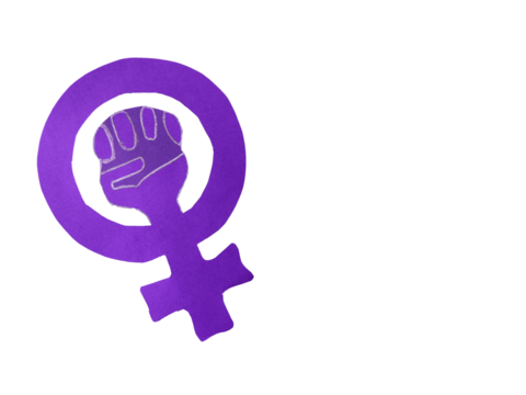 Representative symbol of feminism on transparent background