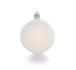 Light Christmas ball on white background