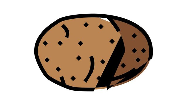 one whole potato color icon animation