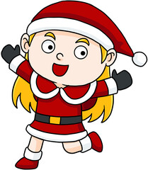 cute cartoon santa lina merry christmas © Kitipong