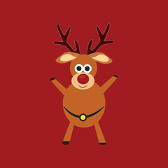 reindeer santa claus delivers presents christmas
