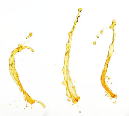 Orange, lemon juice or oil lubricant splash, liquid gold yellow drink drops. Fruit beverage water...