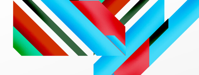 Minimal geometric abstract background. Dynamic 3d lines composition. Trendy techno business template for wallpaper, banner, background or landing