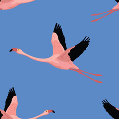 seamless flamingo pattern vector illustration