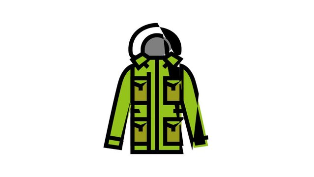 parka outerwear male color icon animation