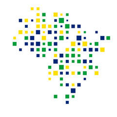 Brazil Silhouette Pixelated pattern illustration