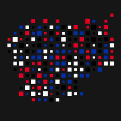 Cambodia Silhouette Pixelated pattern illustration