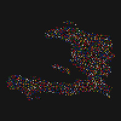 Haiti Silhouette Pixelated pattern illustration