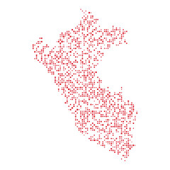 Fototapeta na wymiar Peru Silhouette Pixelated pattern illustration