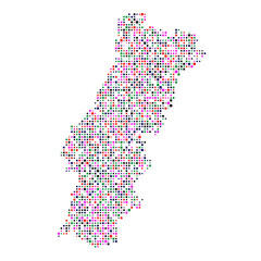 Fototapeta premium Portugal Silhouette Pixelated pattern illustration