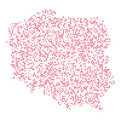 Fototapeta premium Poland Silhouette Pixelated pattern illustration