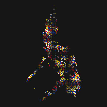 Philippines Silhouette Pixelated pattern illustration
