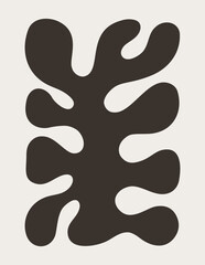 Matisse-inspired Abstract Leaf Poster Inspiration Matisse. Modern Floral Print in Contemporary Minimal Style. Vector