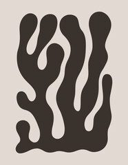 Matisse-inspired Abstract Floral Poster Inspiration Matisse. Modern Print with Algae in Minimal Style. Boho Vector