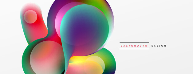 Fluid abstract background, round shapes and circle flowing design for wallpaper, banner, background or landing