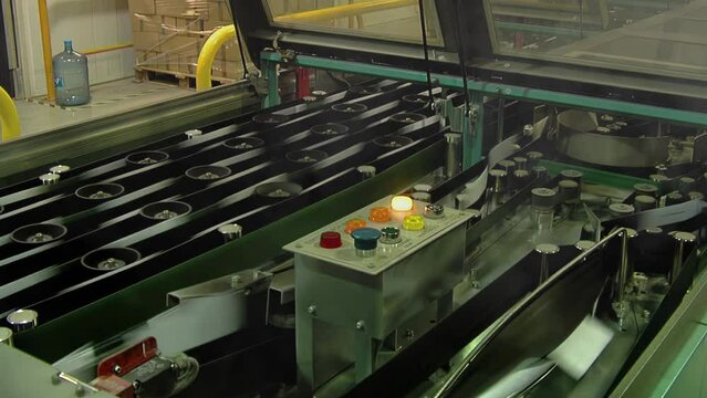 Automated Mail Sorting System Working at Postal Facility - Close Up - 4K