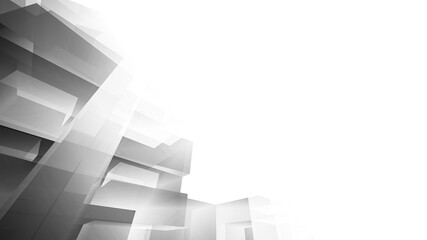Fototapeta premium Abstract black and white architectural rendering 3d illustration