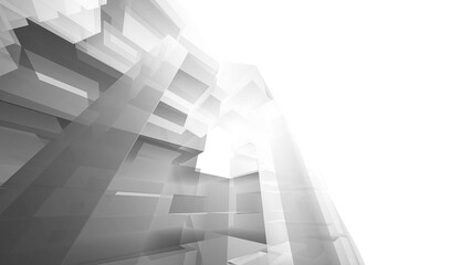 Fototapeta premium Abstract black and white architectural rendering 3d illustration