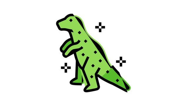 dinosaur jelly candy gummy color icon animation