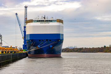 Cargo ship in harbor