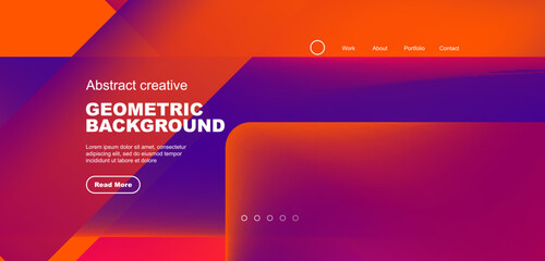 Abstract trendy geometric patterns poster with fluid color triangles and other geometric shapes. Vector illustration for wallpaper, banner, background, leaflet, catalog, cover, flyer