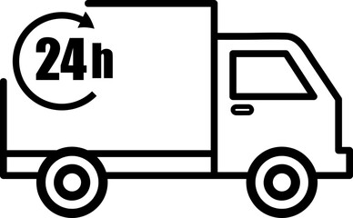 Delivery Truck 24 Hours Service icon Vector Design Template illustration on white background..eps