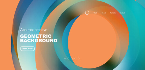 Round shapes, circles and rings composition. Business or technology design for wallpaper, banner, background, landing page, wall art, invitation, prints