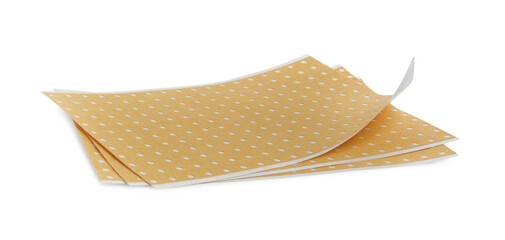 Pepper plasters isolated on white. Alternative medicine