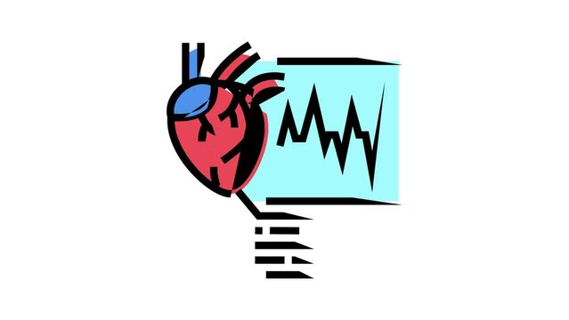 irregular heartbeats color icon animation