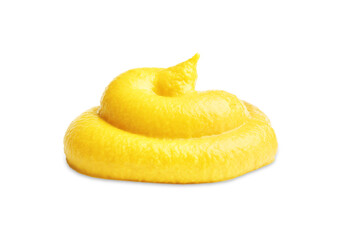 Tasty mustard isolated on white . Spicy sauce