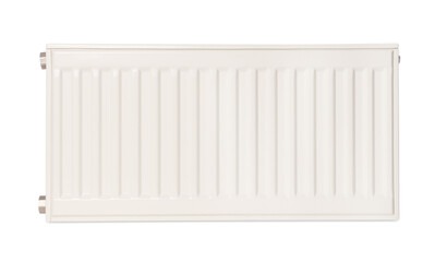 Modern panel radiator isolated on white. Heating system