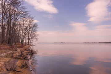 Beautiful winter landscape at the ravine Petrie Island, Ottawa